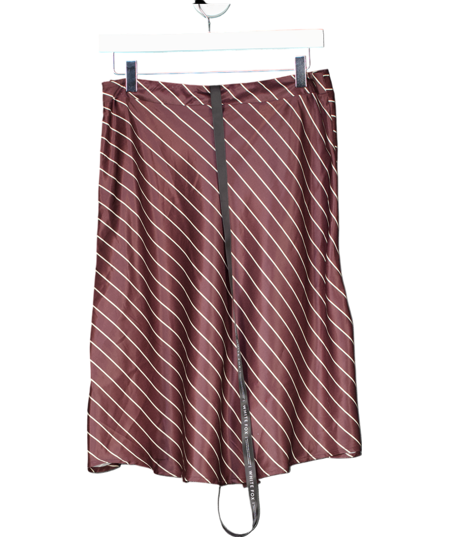 White Fox Brown Heartfelt Midi Skirt UK M