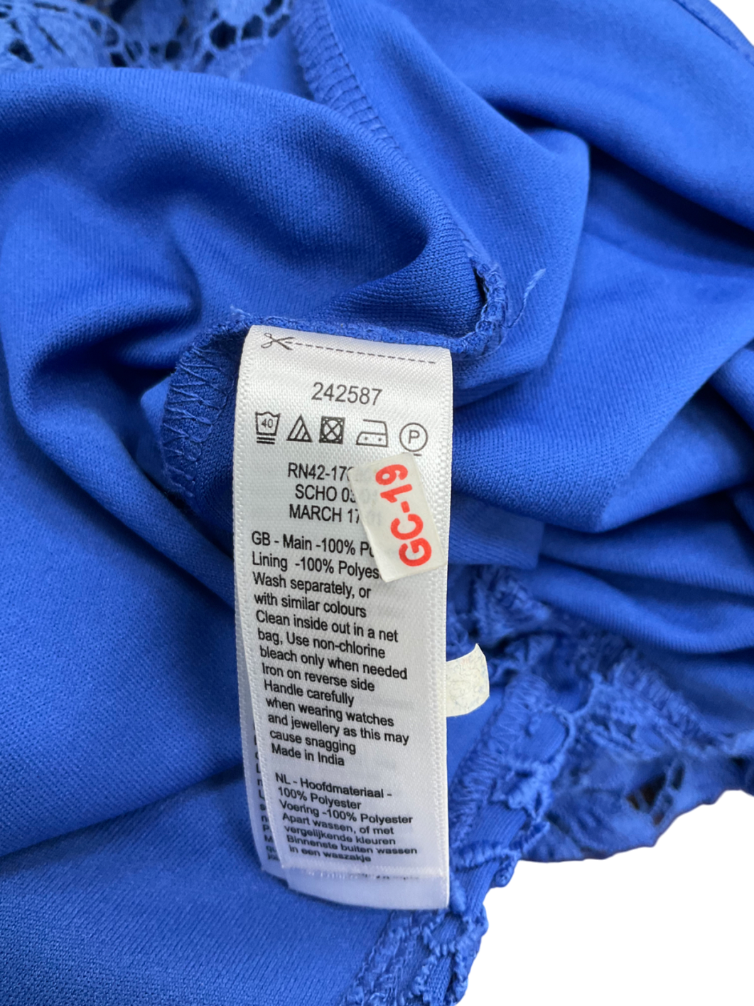 Monsoon Blue Lace Midi Dress UK 12