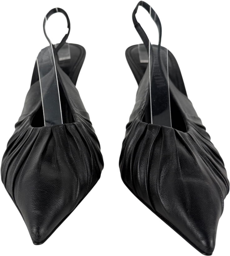 BRITT NETTA Black Angora Slingback UK 7 EU 40 👠