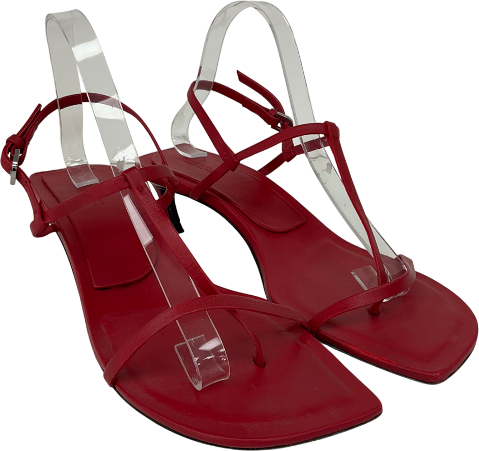 Massimo Dutti Red Heeled Sandals UK 8 EU 41 👠