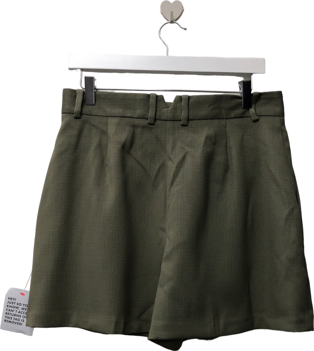 ASOS Grey Textured A Line Tailored Short In Khaki UK 12