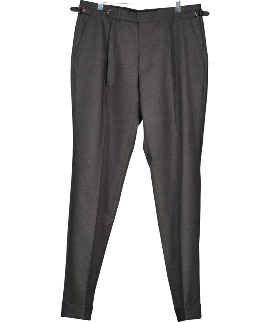 SuitSupply Dark Grey Slim Leg Tapered Trousers SZ42 W36