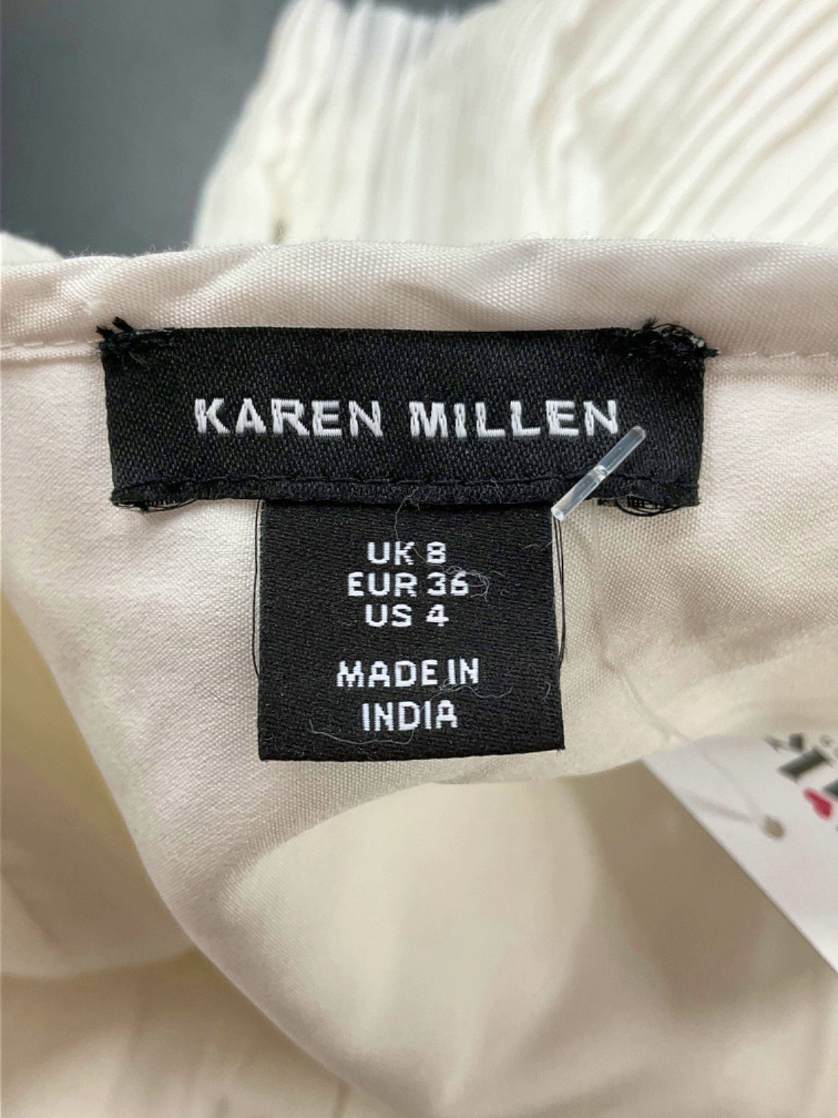 Karen Millen White Pleated VoileSleeveless Top UK 8