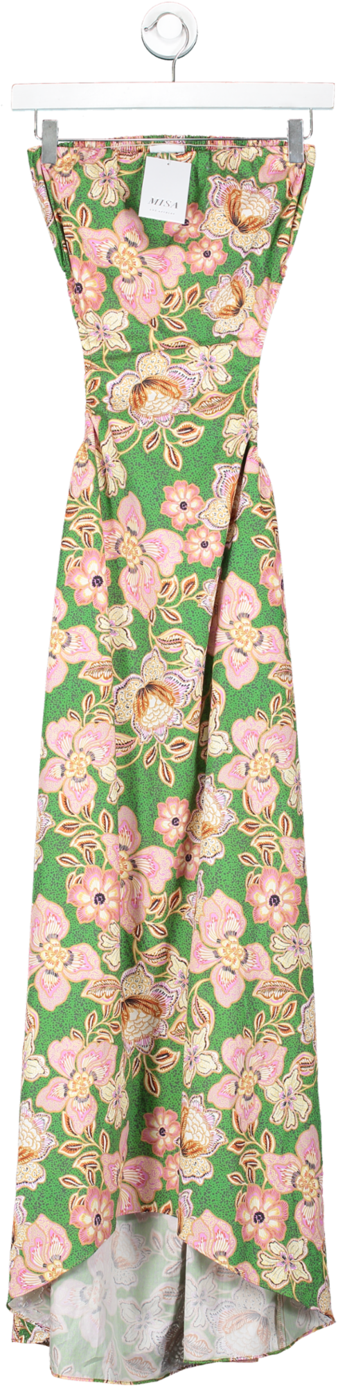 MISA Los Angeles Green Eleven Cut Out Maxi Dress UK 6