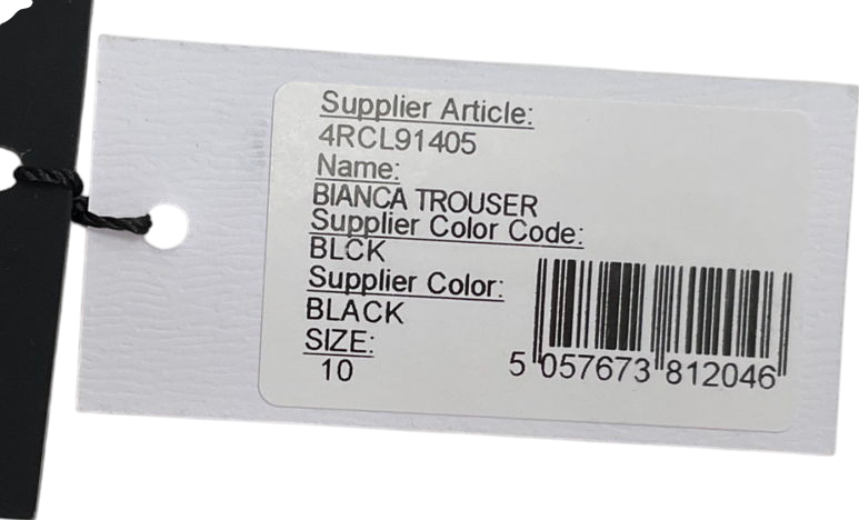 4th & Reckless Black Contrast Waistband Straight Leg Trouser- Bianca UK 10