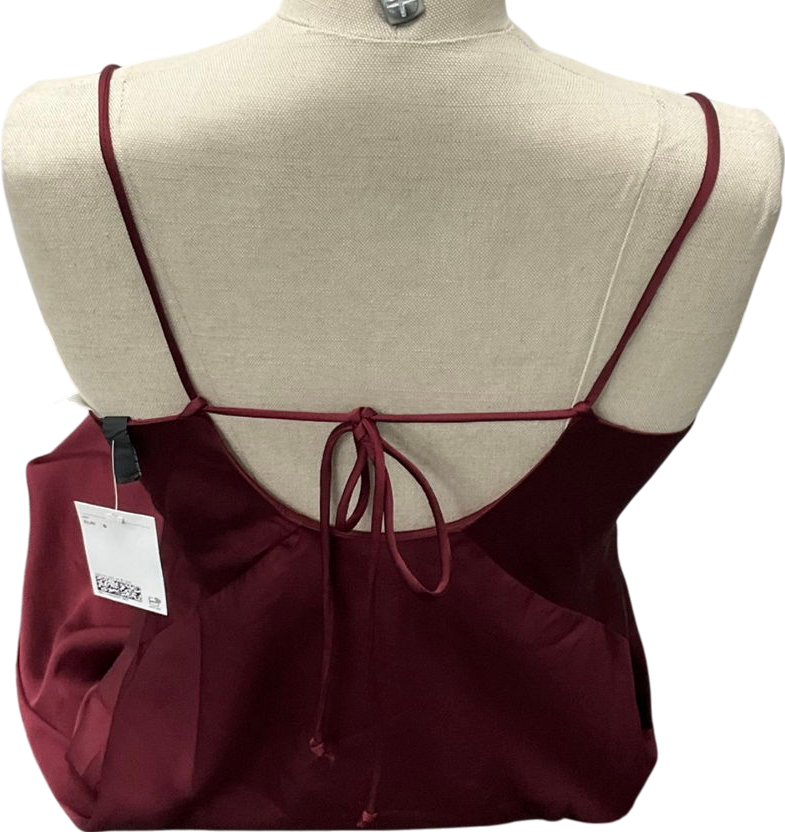 H&M Red Open-back Satin Dress UK S