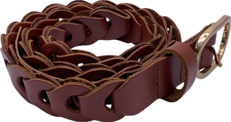 M&S Brown Woven Leather Belt XS