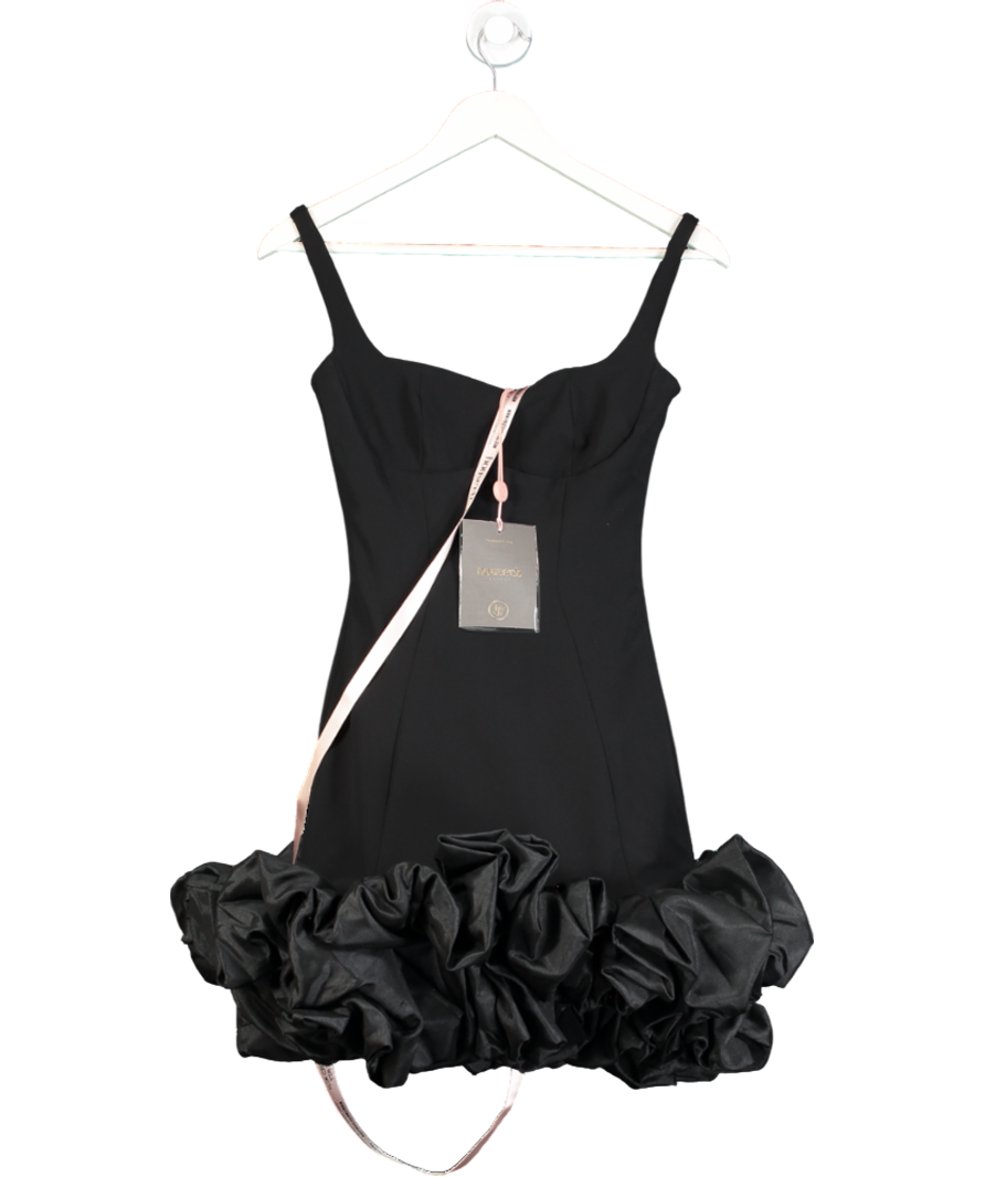 House of CB Black Lilou Ruffle Hem Dress UK XS