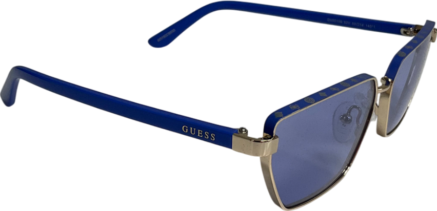 Guess Blue And Gold Sunglasses One Size