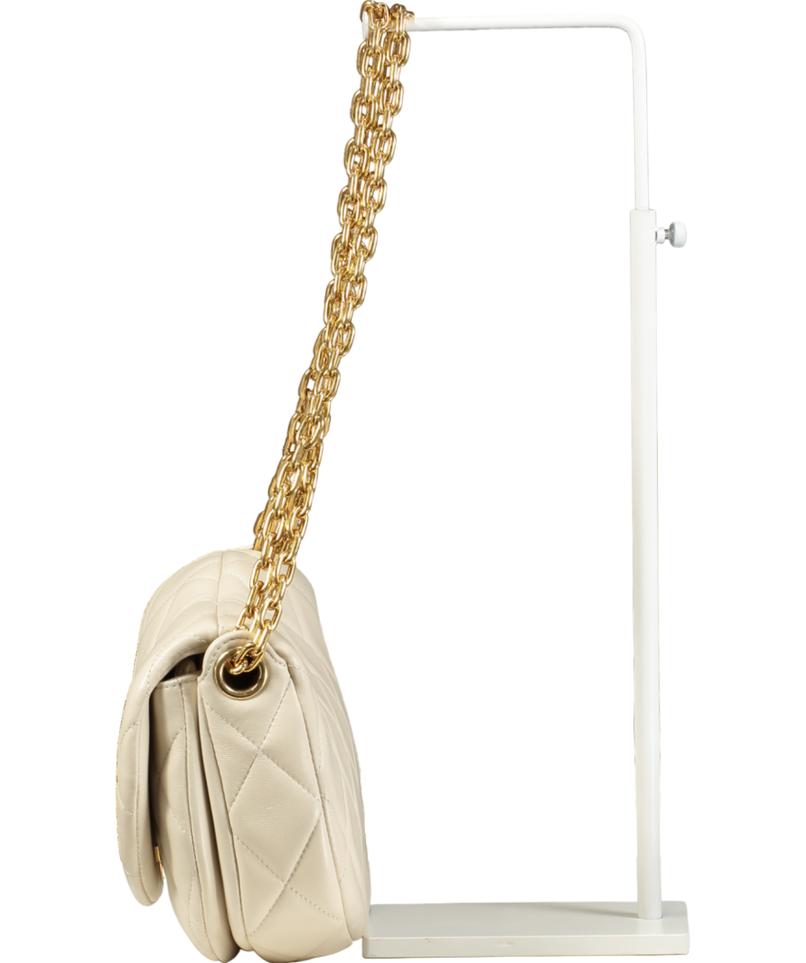 Burberry Cream Rocking Horse Quilted Crossbody Bag