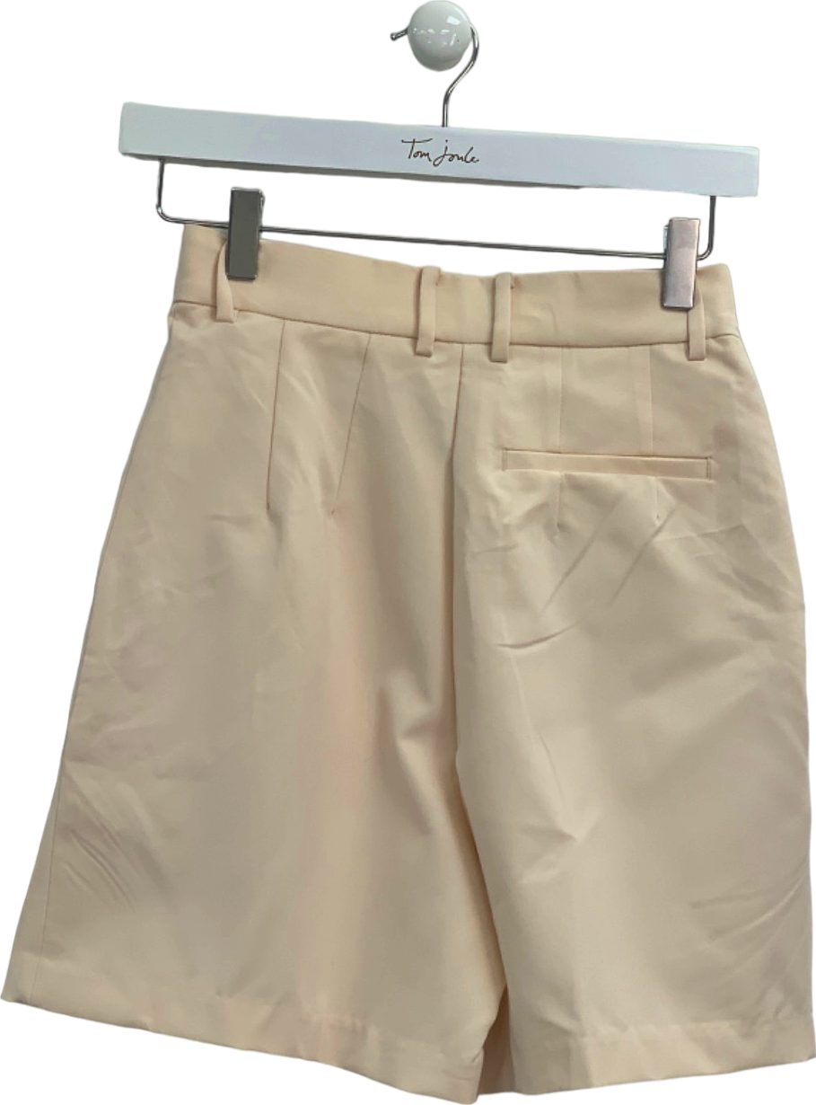 BOA Cream Pleated High Waist Shorts UK XS