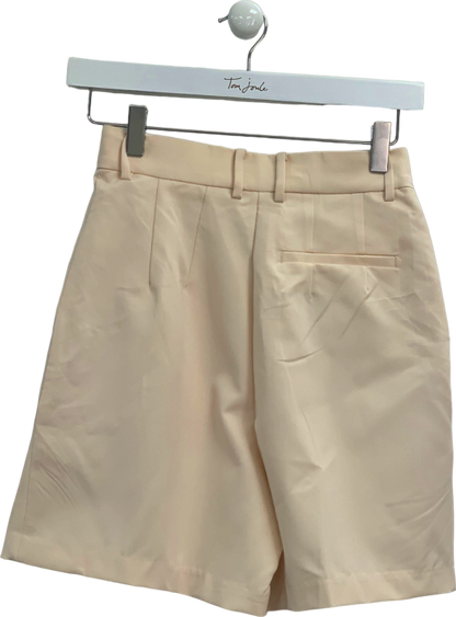 BOA Cream Pleated High Waist Shorts UK XS