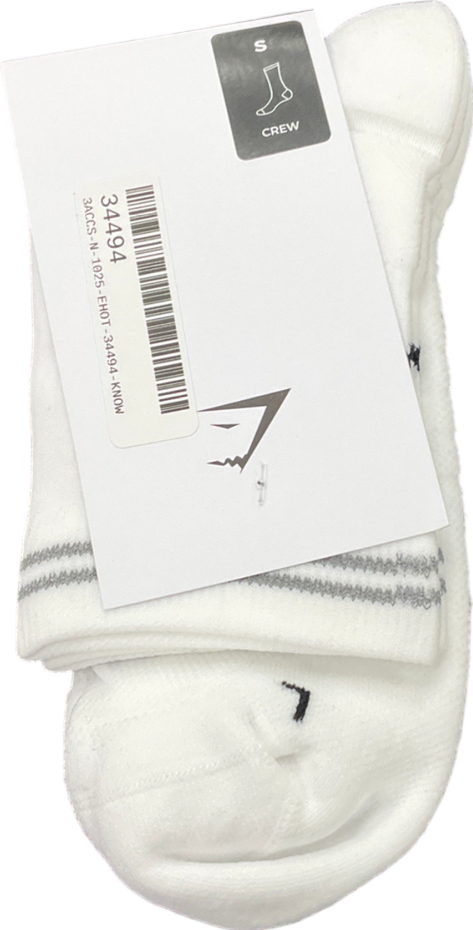 gymshark White One Pack LOGO Running Socks UK S