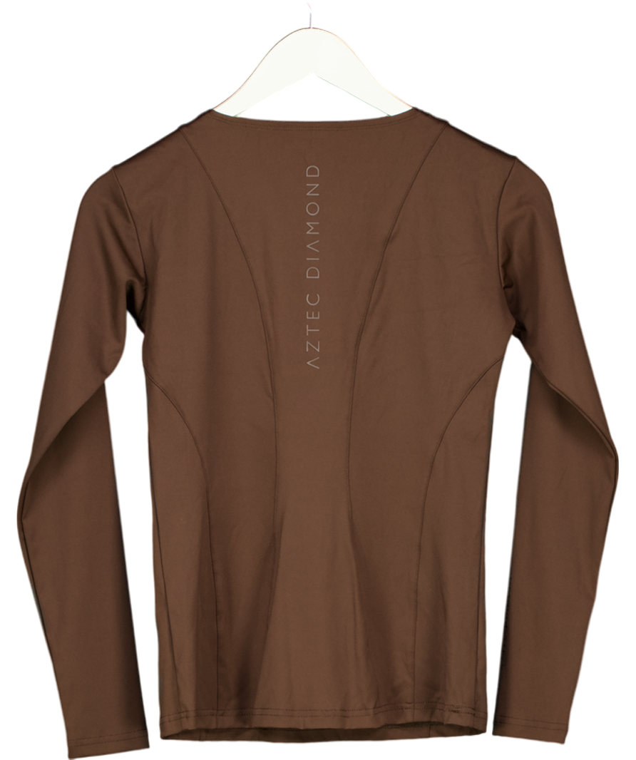 Aztec Diamond Brown Chocolate Long Tech Tee UK S