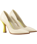 3JUIN White Heels With Neon Green Details UK 4 EU 37 👠