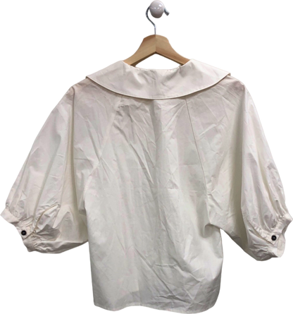 Norr White Puff Sleeve Blouse XS