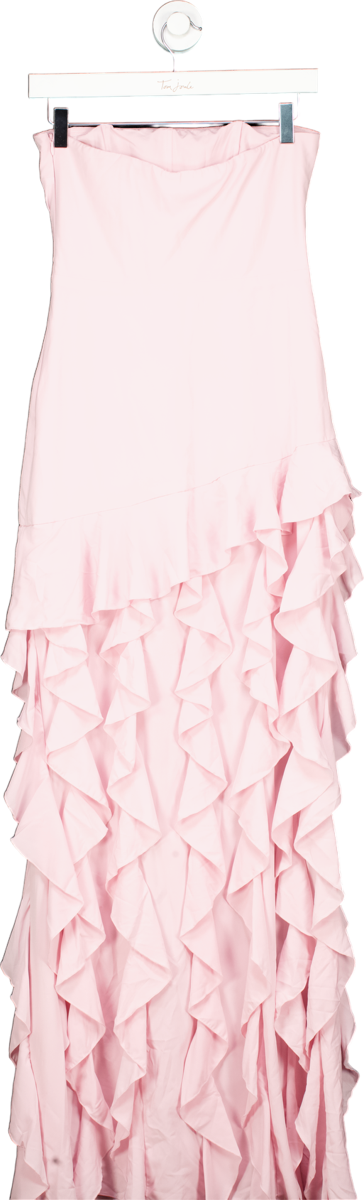 Oh Polly Pink Ruffle Maxi Dress UK 8