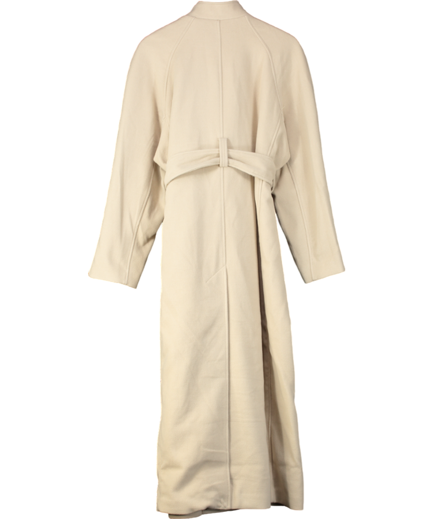H&M Cream Maxi Tie-belt Coat UK L