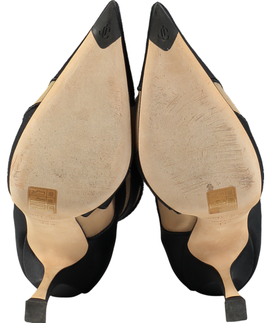 Jimmy Choo x Mugler Black Stripe Mesh Sock Booties UK 6.5 EU 39.5 👠