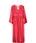 AARI Red Silk Pleated Maxi Dress UK 8