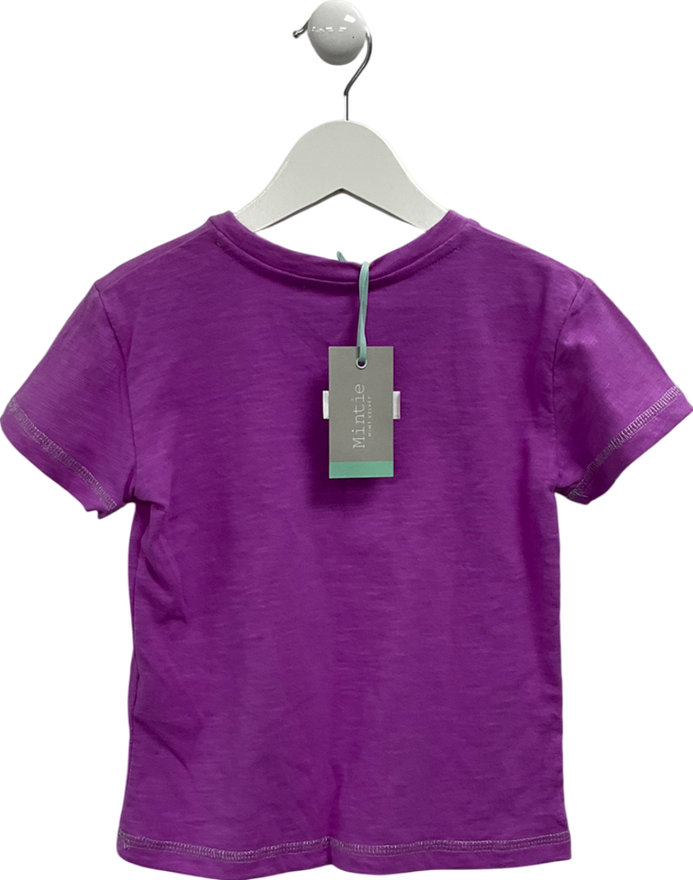 Mintie by Mint Velvet Purple Wild Heart T-shirt 3 Years