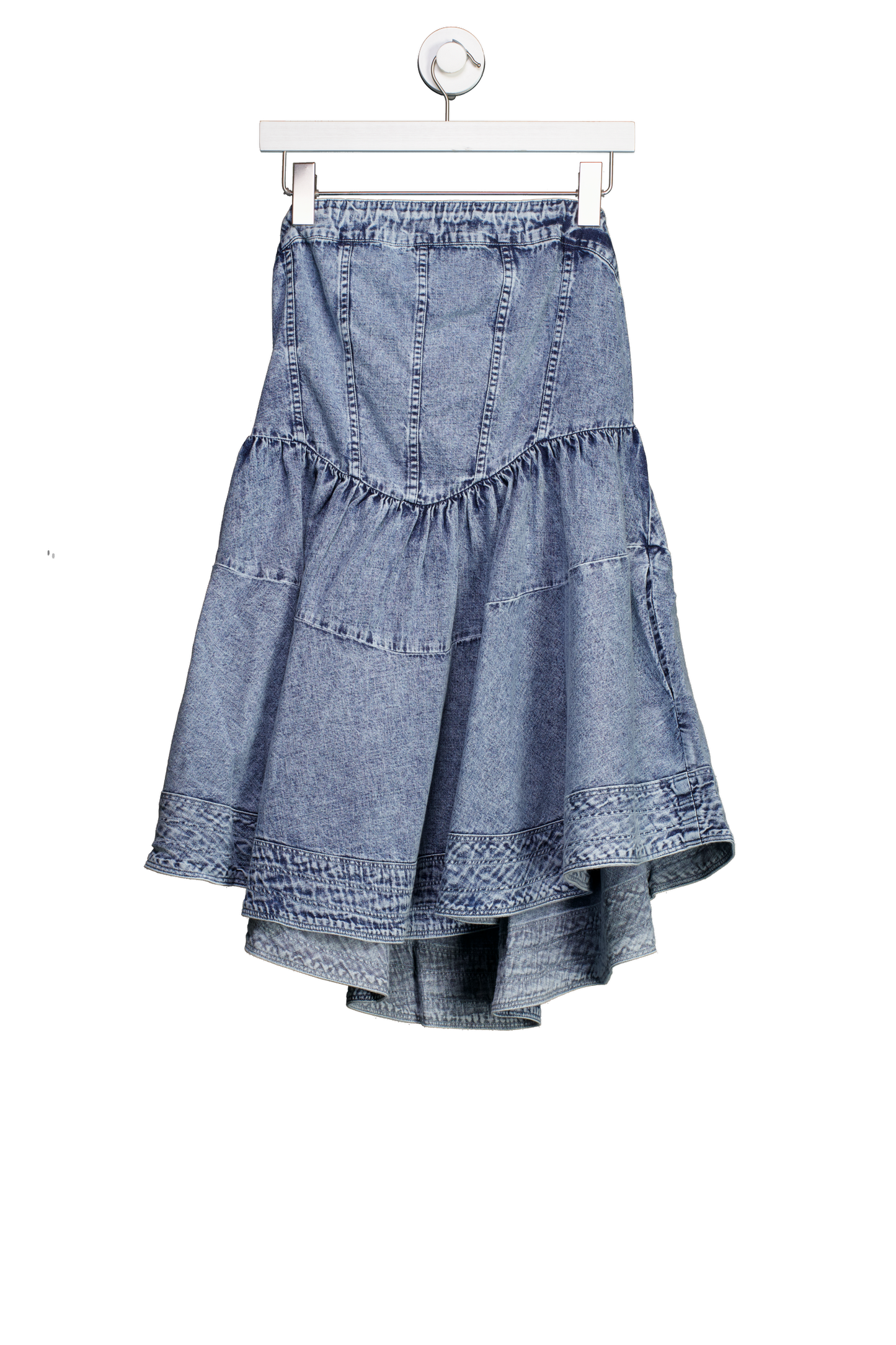 Free People Blue Candace Corset Denim Mini Dress UK M