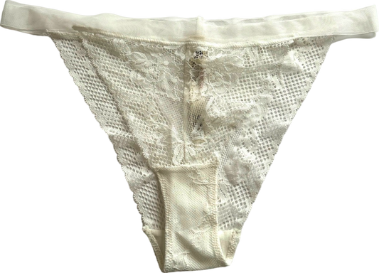 Free People White Lace Thong Small