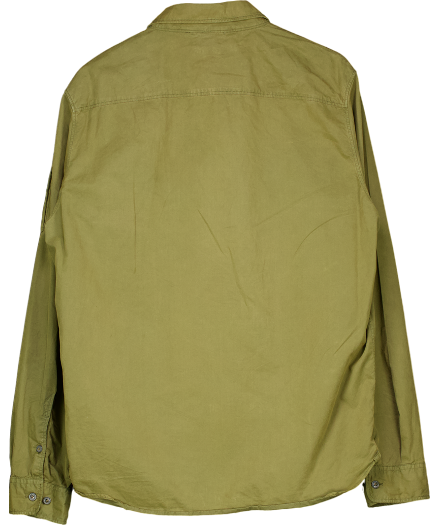 CP.Company Green Organic Gabardine Zipped Overshirt UK XXL