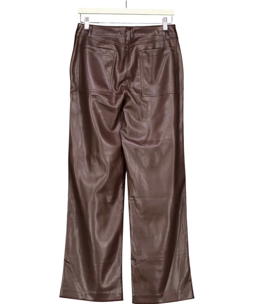 GAP Brown Mid Rise Faux-leather Loose Trousers UK 8