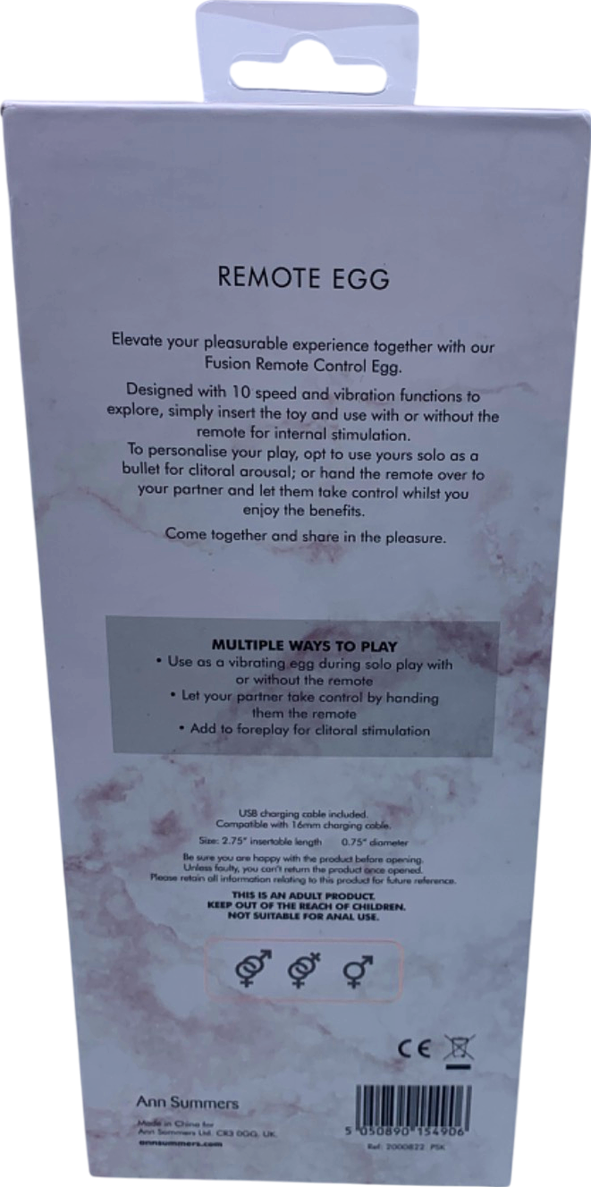 Ann Summers Fusion Remote Egg Vibrator