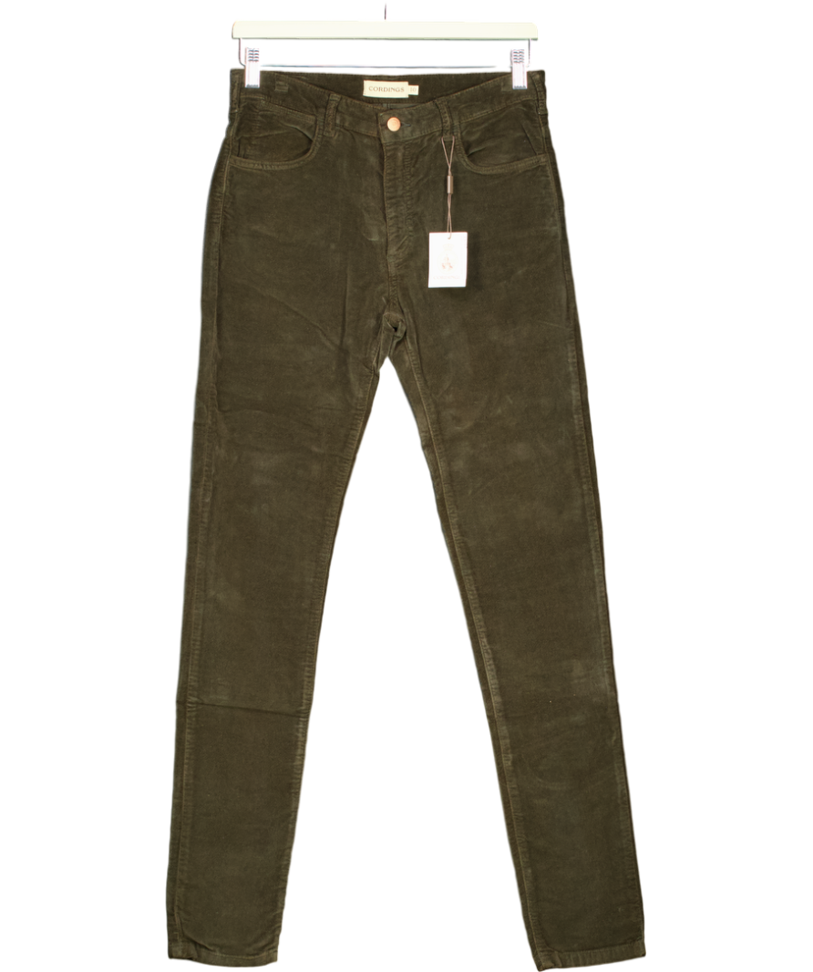 Cordings Olive Green Stretch High Waist Moleskin Jeans UK 10