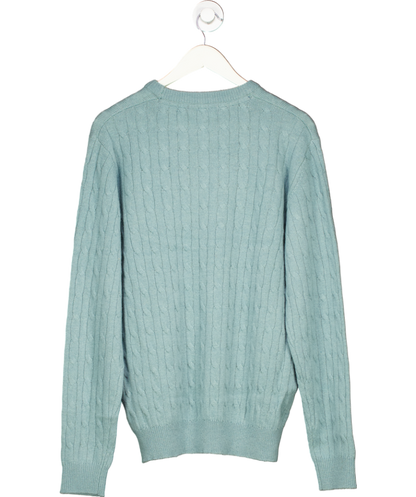 Crew Clothing Green Aqua Lambswool Rich Cable Crew Neck Jumper UK M