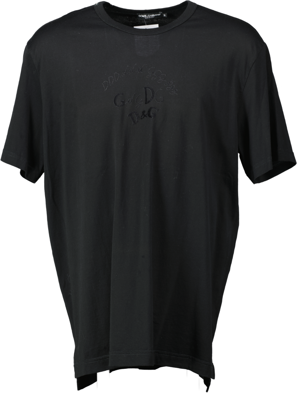 Dolce & Gabbana Black Embroidered Logo T-shirt Sz60 UK XXL