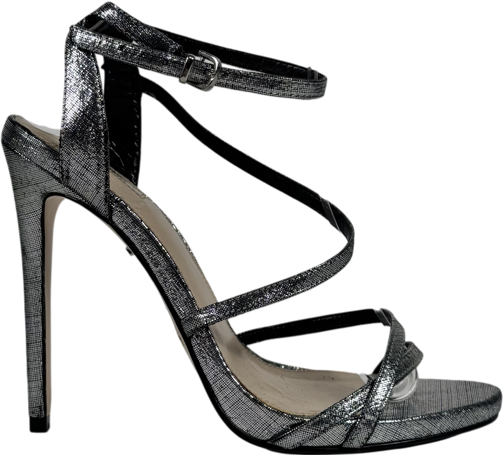 Carvela Metallic Silver Strappy Heels UK 6 EU 39 👠