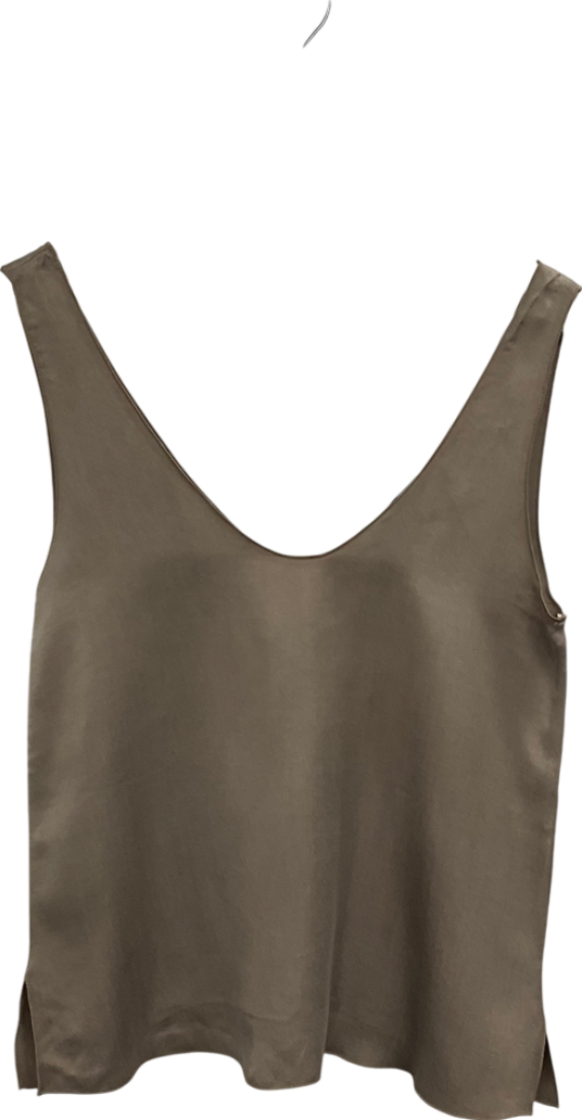 ZARA Beige Slub Tank Top UK XS