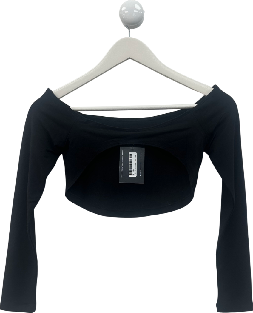 CSB Black Open Back Long Sleeve Top UK S