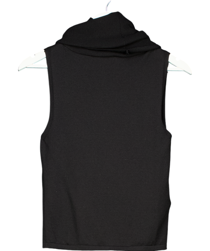 MANGO Black Roll Neck Sleeveless Top UK S