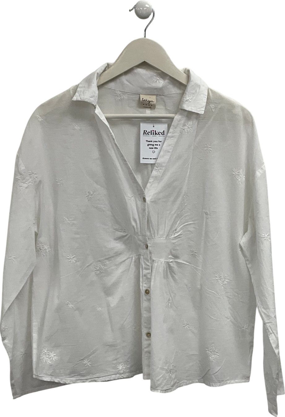 Wiya White Embroidered Shirt UK M/L