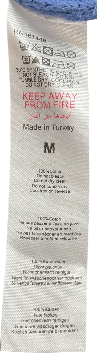 boohooMan Blue Muscle Fit Ribbed Acid Wash Jumper UK M