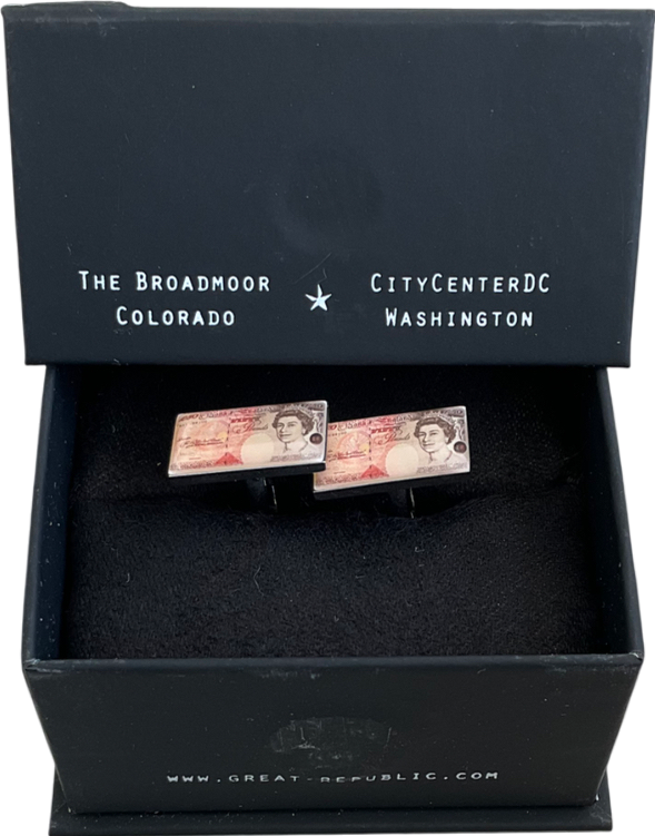 The Broadmoor Metallic Banknote Cufflinks One Size