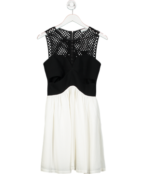 Sandro Black Mesh Cut Out Mini Dress UK M