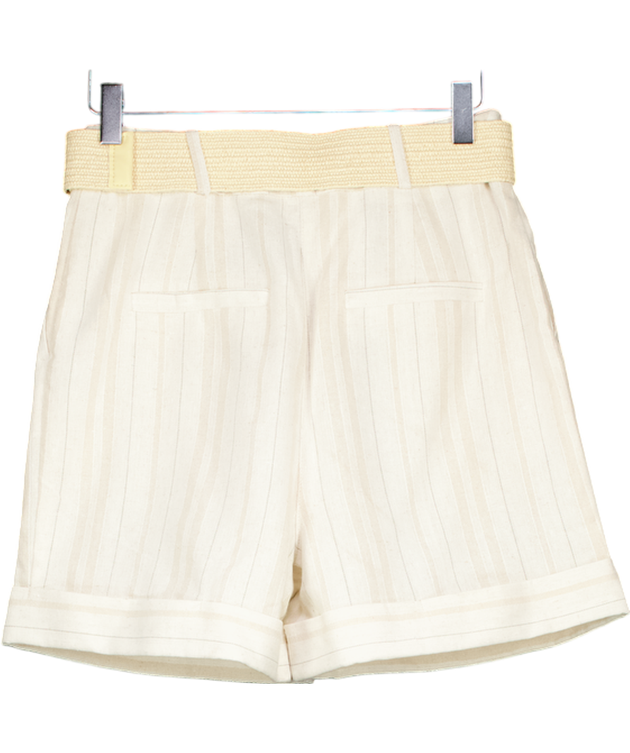 lipsy london Cream Linen Belted Shorts UK 8