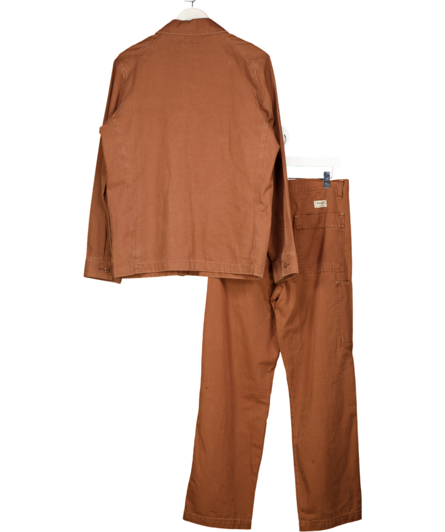Wrangler Brown 2-piecebrown Reaxed Fit Cargo Trousers (W29) And Shacket UK S