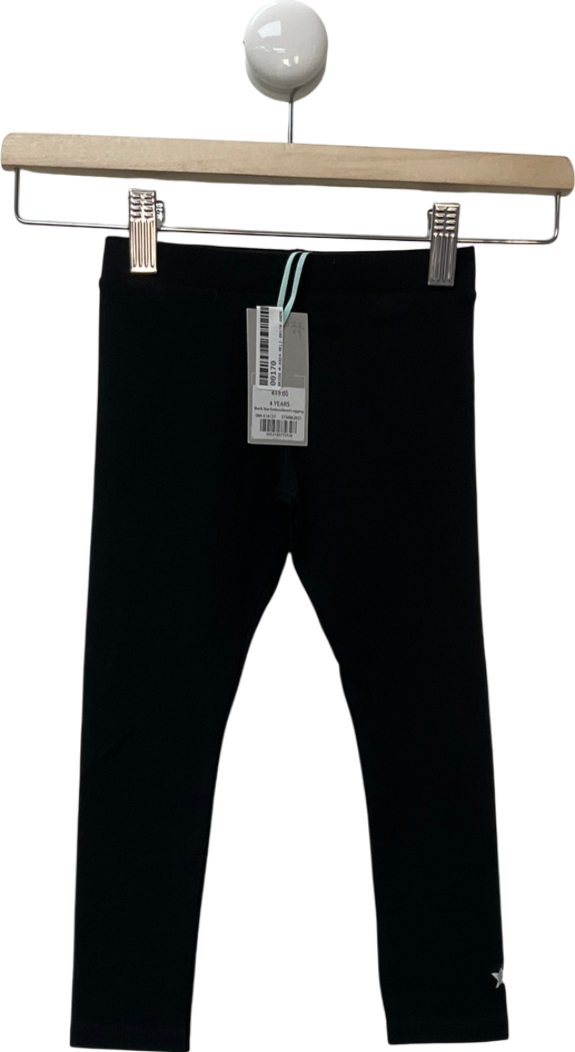 Mintie by Mint Velvet Black Star Embroidered Leggings 3 Years