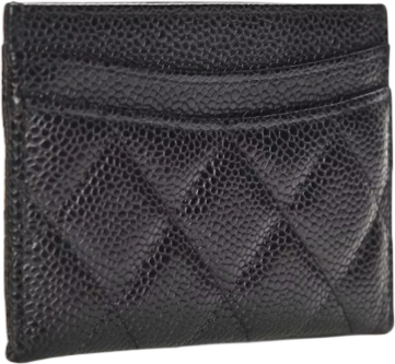 CHANEL Classic Card Holder Black Grained Calfskin with Gold-tone CC logo