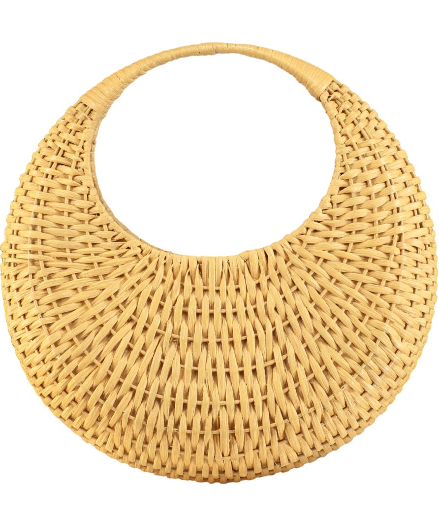 Cult Gaia Beige Taja Rattan Handbag