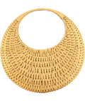 Cult Gaia Beige Taja Rattan Handbag