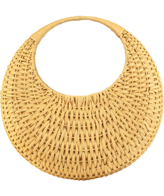Cult Gaia Beige Taja Rattan Handbag