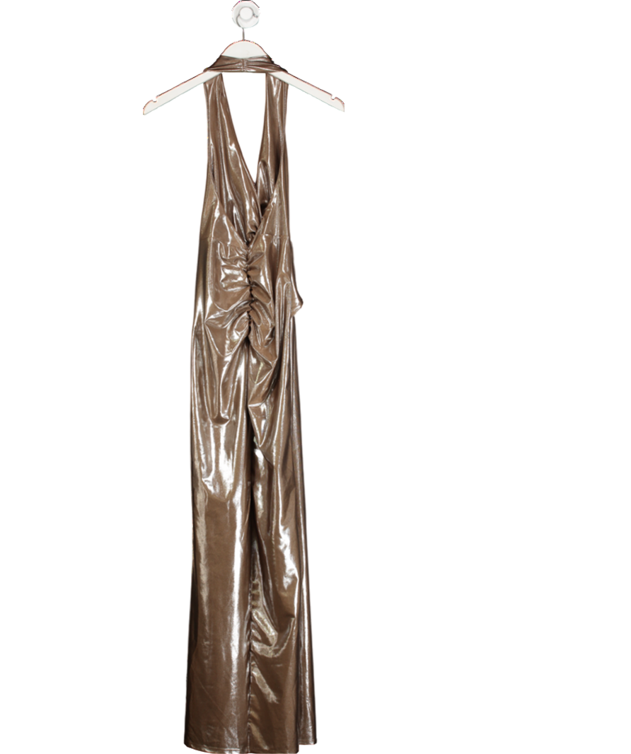 ASOS Metallic Ruched Maxi Dress UK S