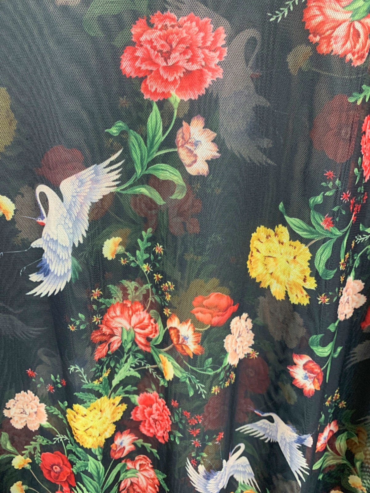 Yours Black Floral Mesh Top UK 26/28